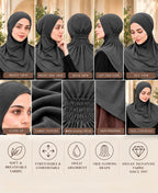 [PILOT] MEHAR HIJAB Najla Ninja Cap for Women - Bamboo Modal Lycra, 6 Neutral Shades