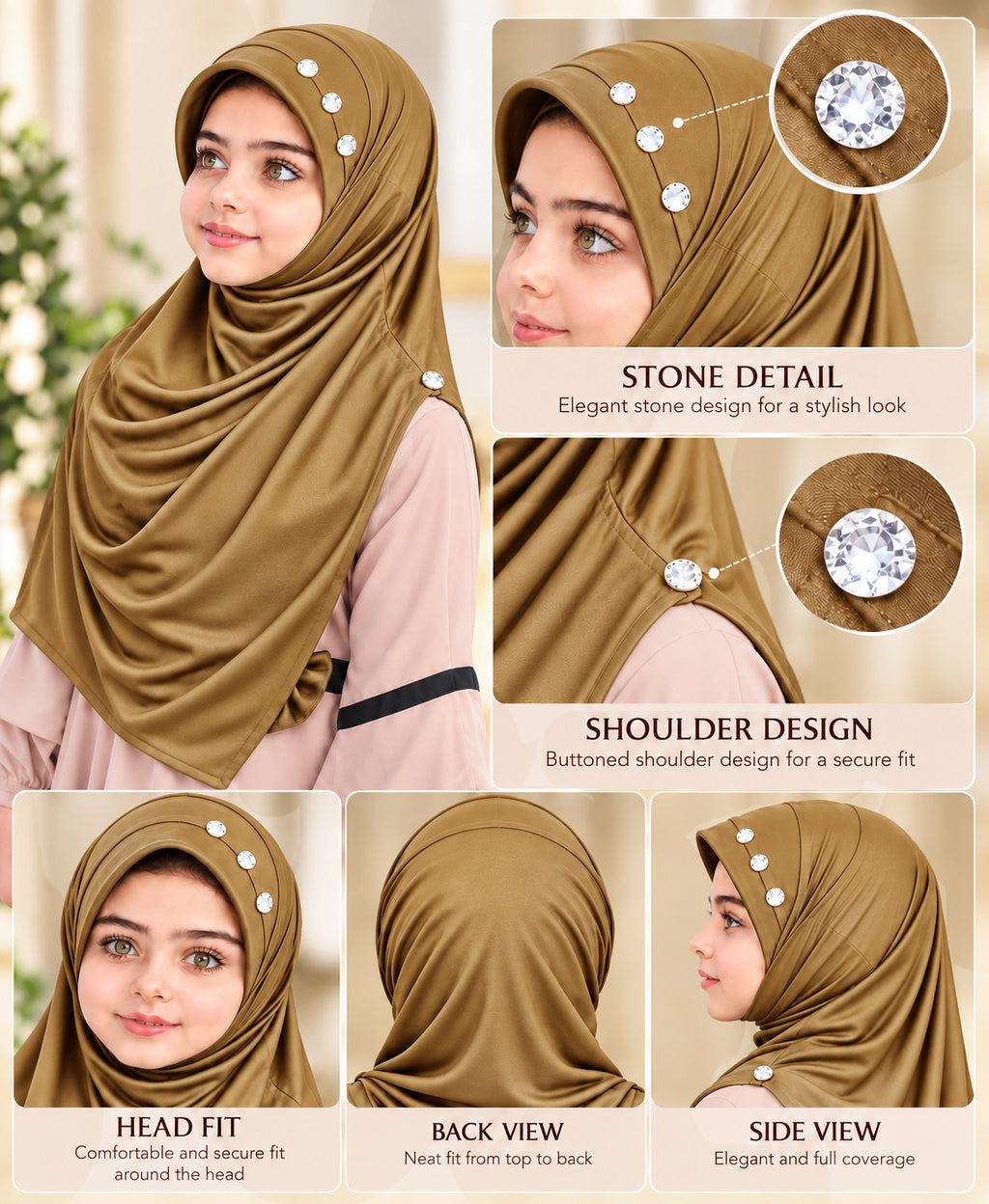 MEHAR Riya Hijab for Girls - Breathable