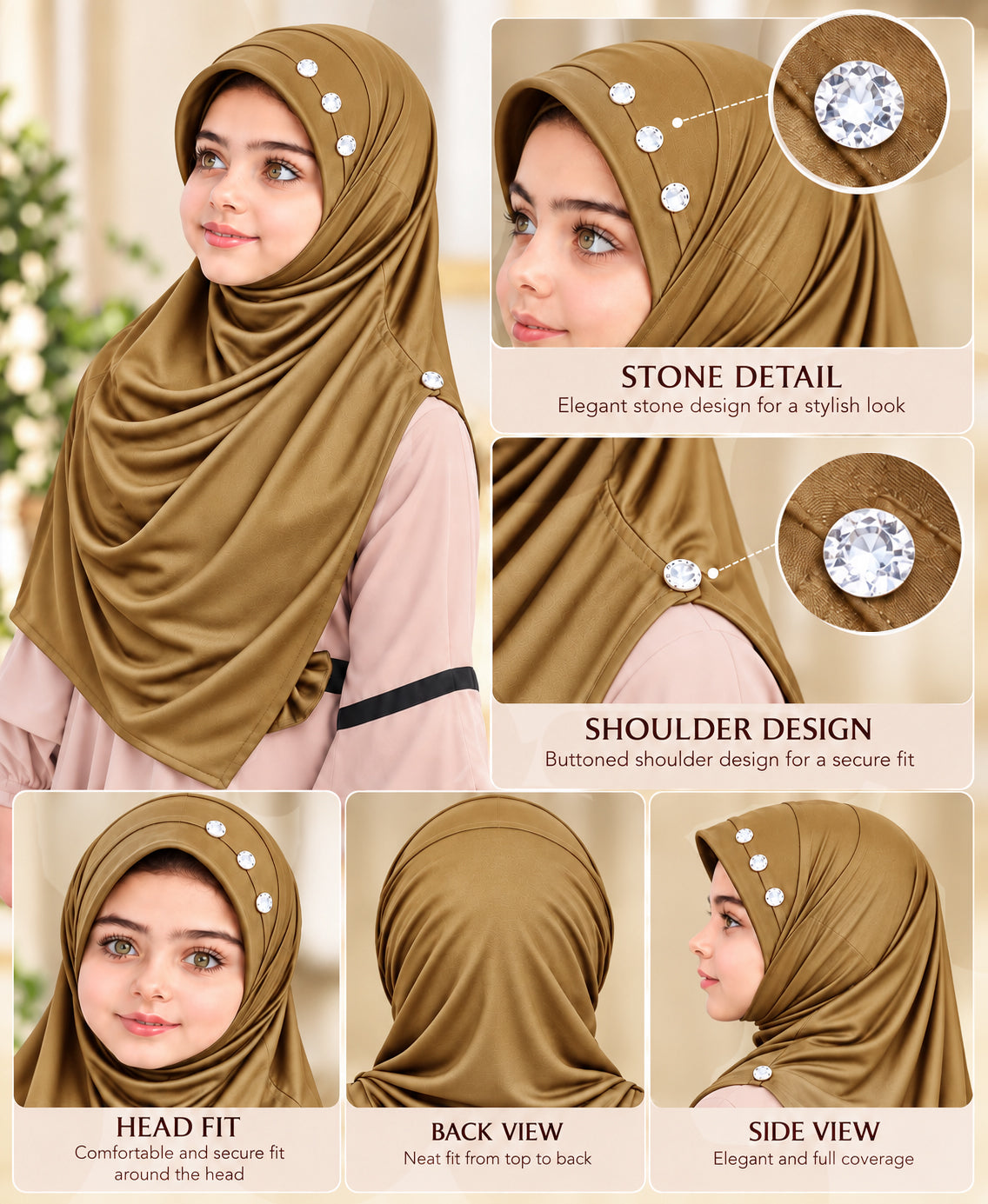 MEHAR Riya Hijab for Girls - Breathable