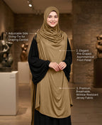 MEHAR HIJAB Ulema Long Hijab for Women - Polycotton, Breathable