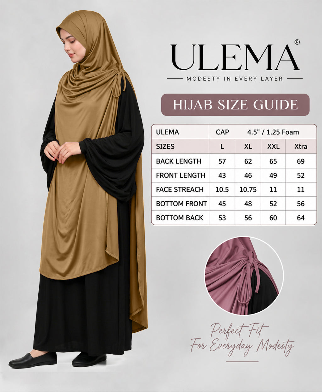 MEHAR HIJAB Ulema Long Hijab for Women - Polycotton, Breathable