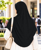 MEHAR Faeezah DD Dual-Texture Hijab for Women - Black / Chocolate / Formal Grey