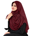 MEHAR Faeezah DD Dual-Texture Hijab for Women - Black / Chocolate / Formal Grey
