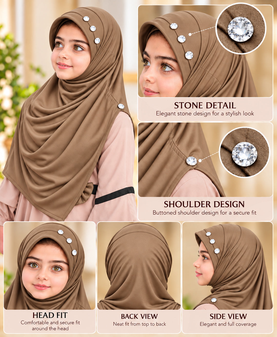 MEHAR Riya Hijab for Girls - Breathable