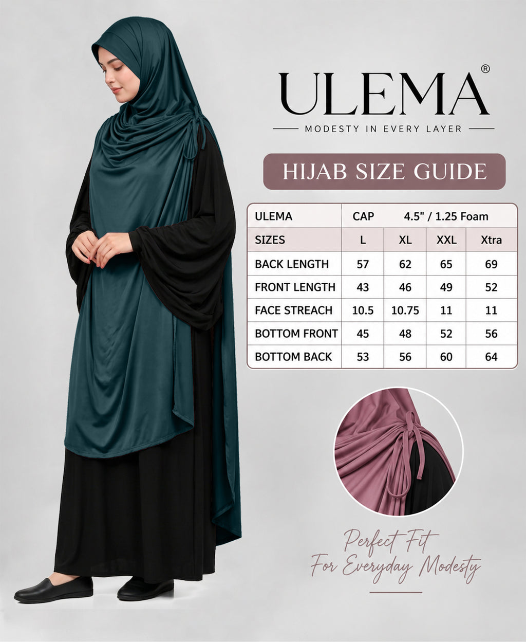 MEHAR HIJAB Ulema Long Hijab for Women - Polycotton, Breathable