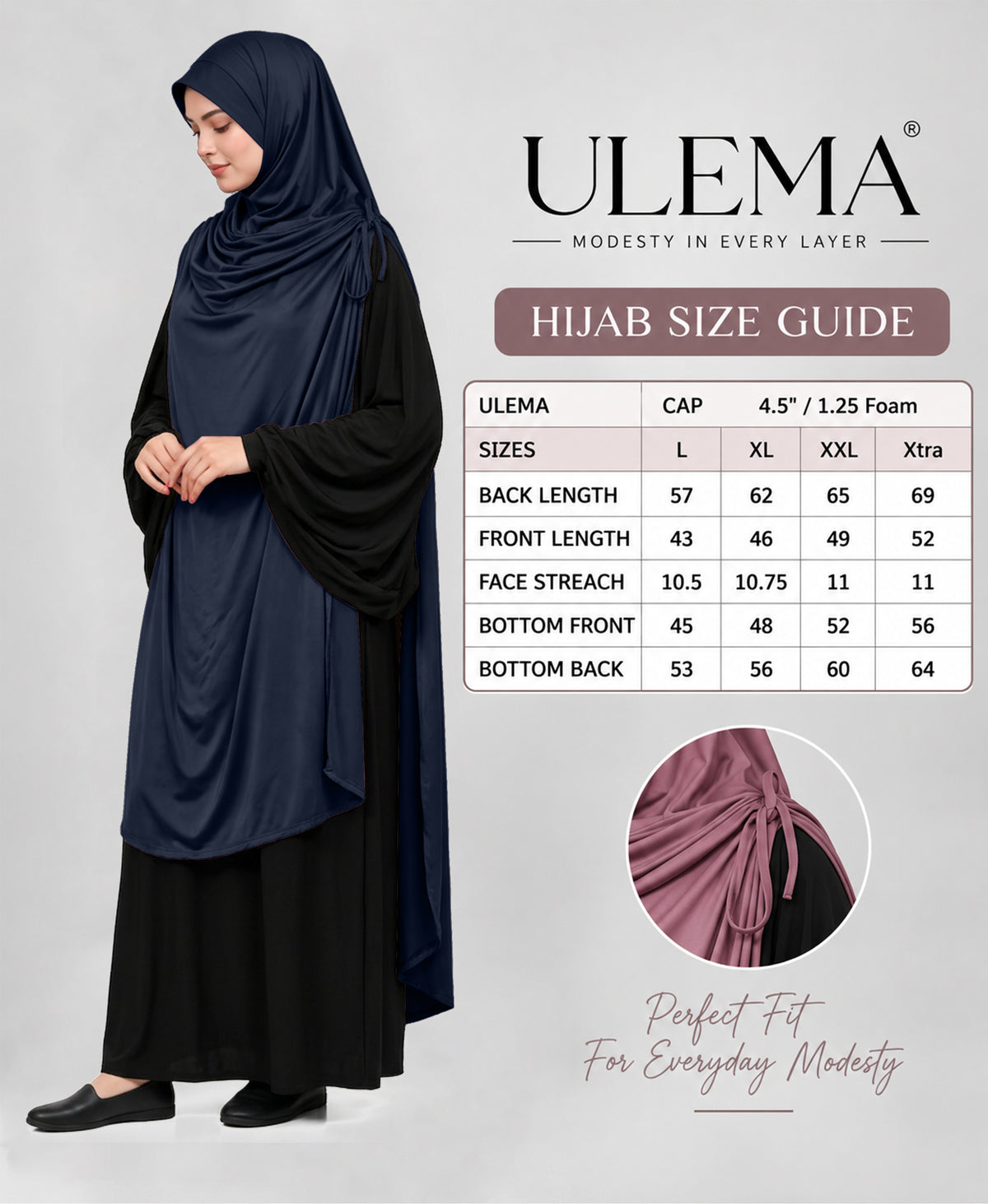 MEHAR HIJAB Ulema Long Hijab for Women - Polycotton, Breathable