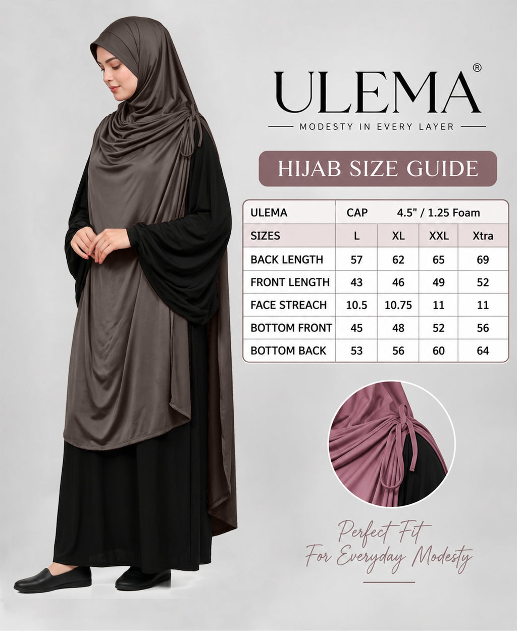MEHAR HIJAB Ulema Long Hijab for Women - Polycotton, Breathable