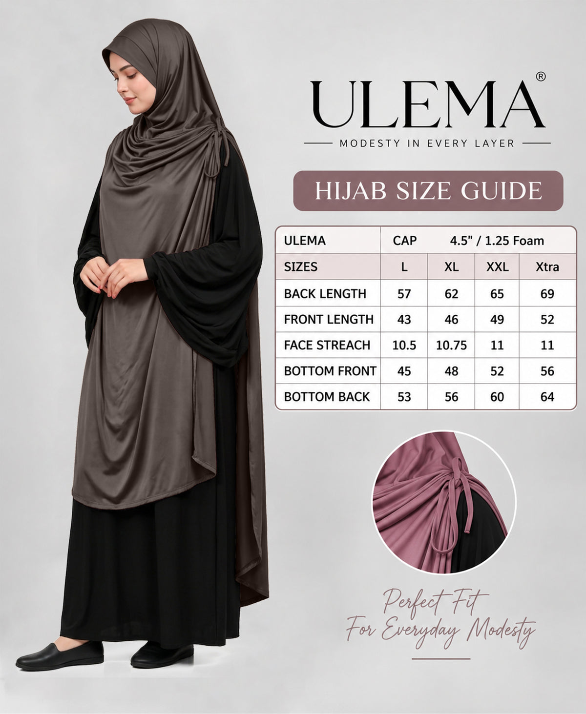 MEHAR HIJAB Ulema Long Hijab for Women - Polycotton, Breathable