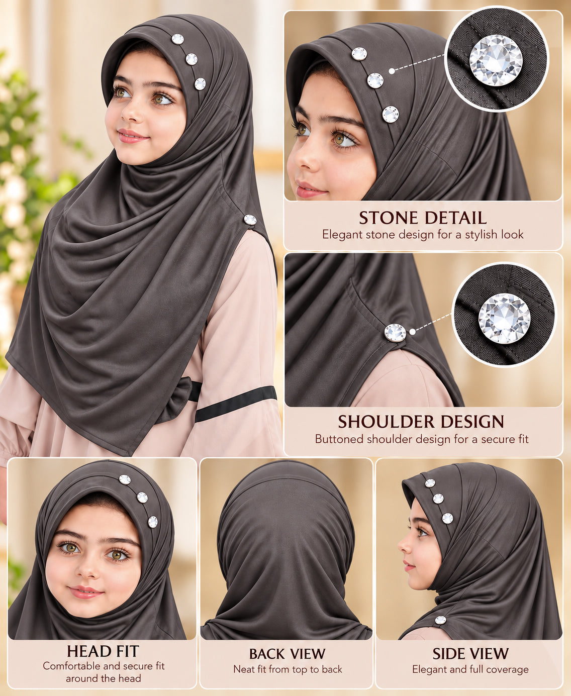 MEHAR Riya Hijab for Girls - Breathable