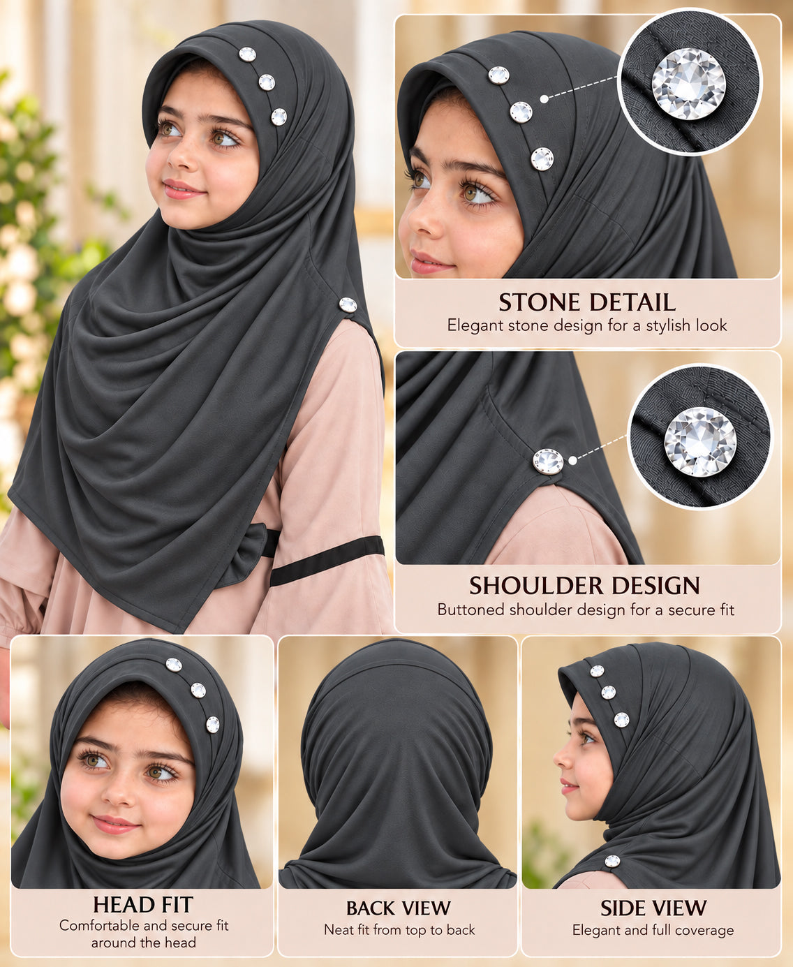 MEHAR Riya Hijab for Girls - Breathable