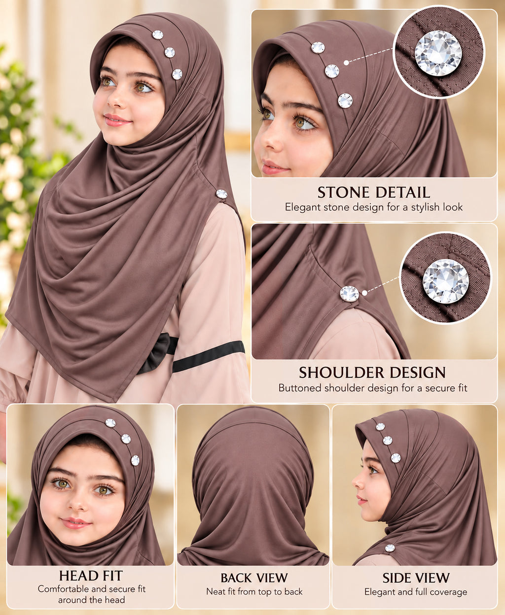 MEHAR Riya Hijab for Girls - Breathable