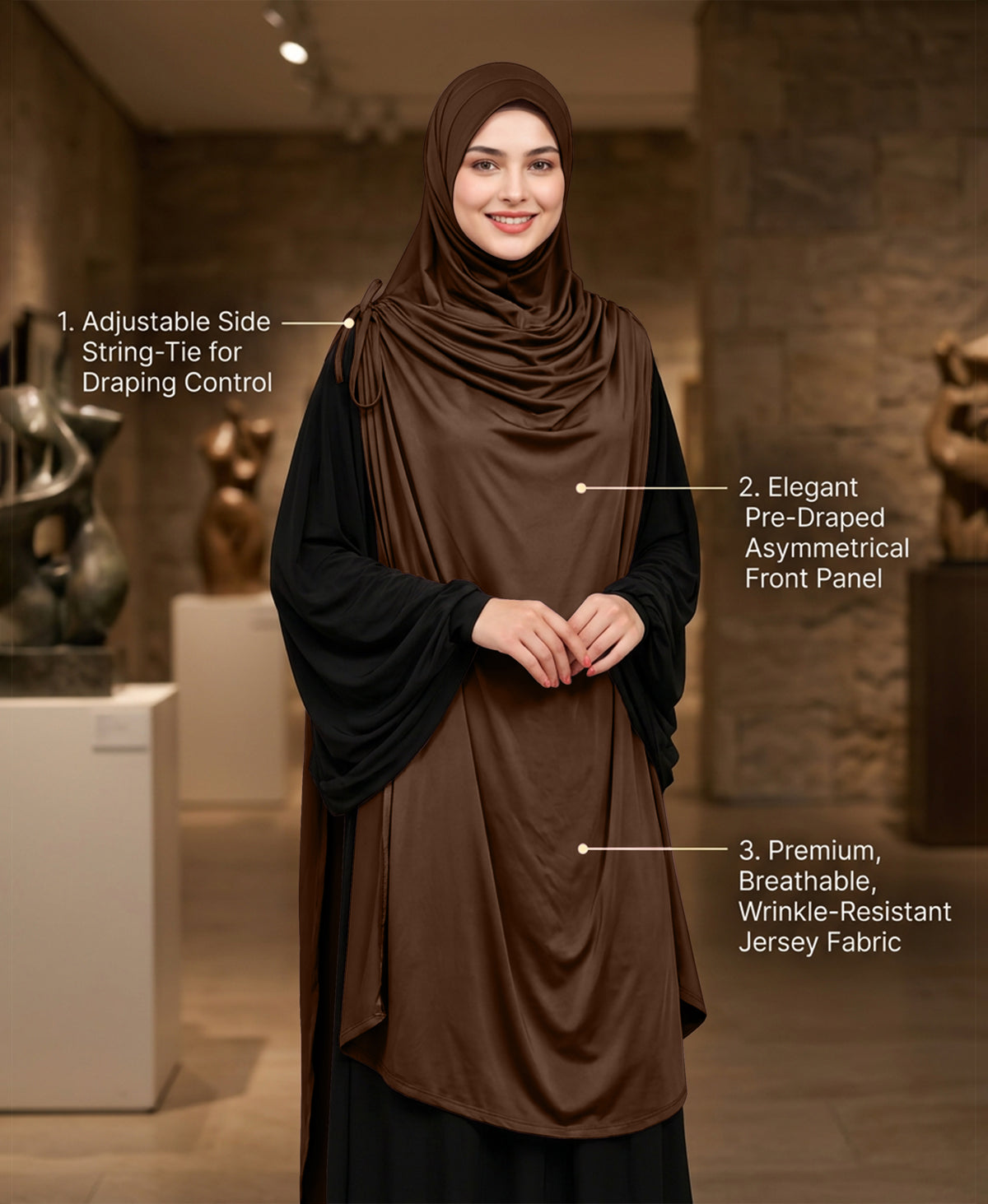 MEHAR HIJAB Ulema Long Hijab for Women - Polycotton, Breathable