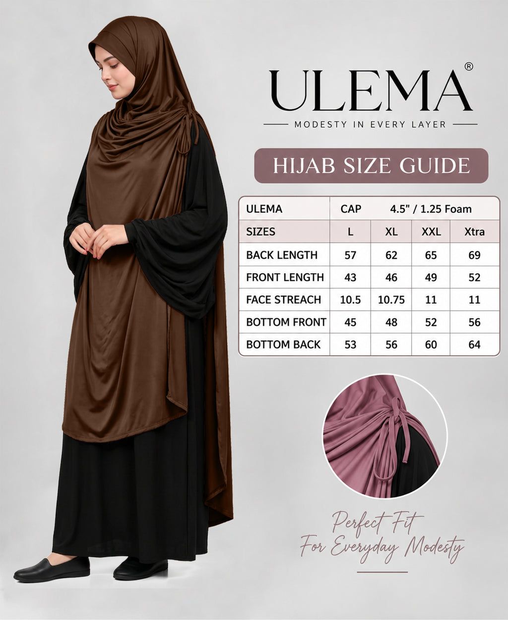 MEHAR HIJAB Ulema Long Hijab for Women - Polycotton, Breathable