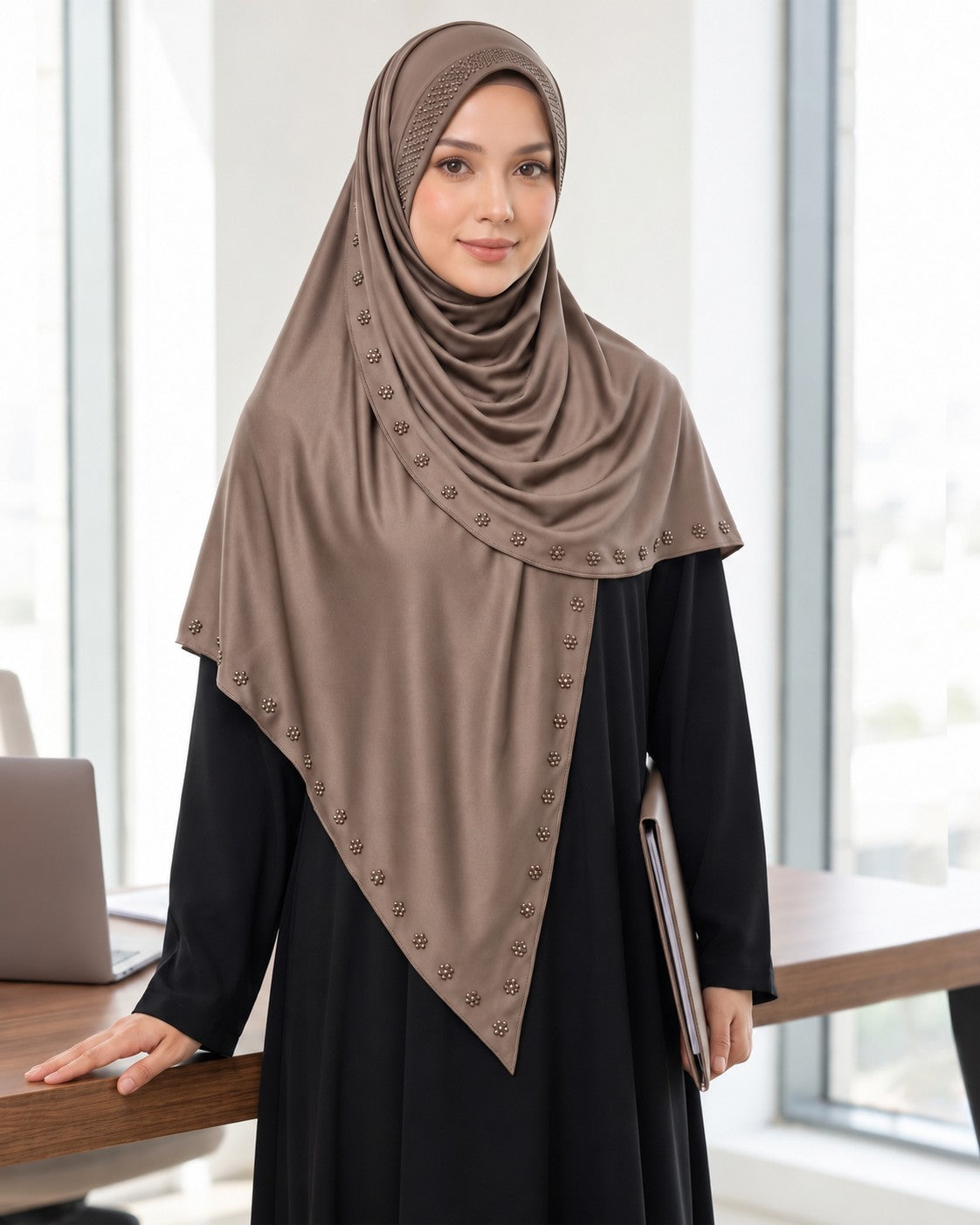 MEHAR Tarana wraparound hijab in Formal Grey - Colour: Formal Grey