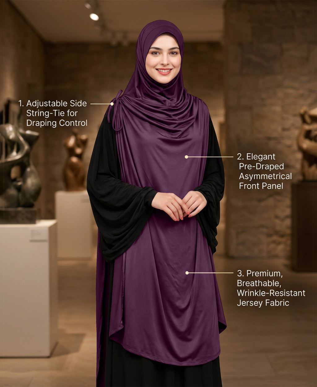 MEHAR HIJAB Ulema Long Hijab for Women - Polyster, Breathable