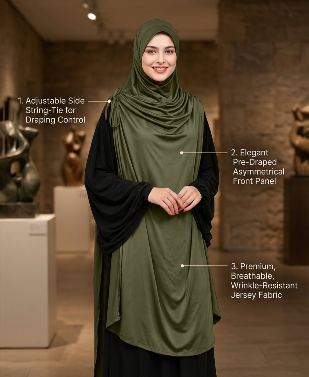 MEHAR HIJAB Ulema Long Hijab for Women - Polyster, Breathable
