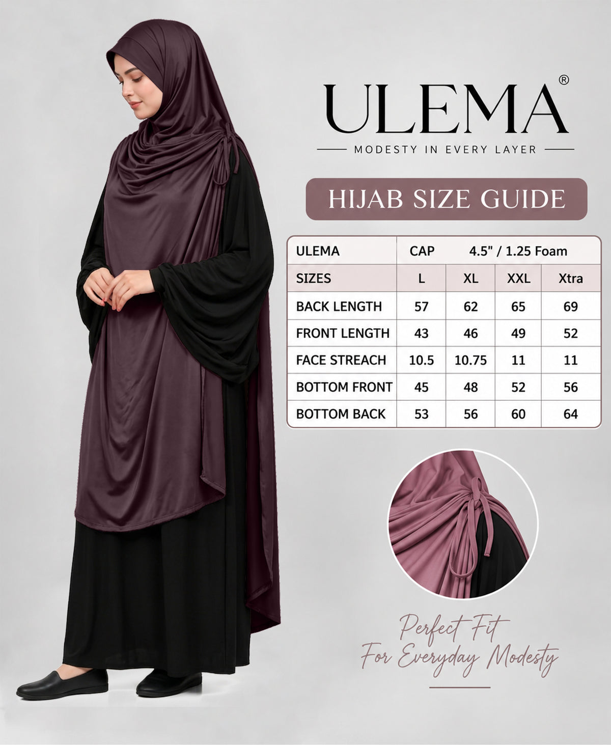 MEHAR HIJAB Ulema Long Hijab for Women - Polyster, Breathable