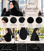 MEHAR Faeezah DD Dual-Texture Hijab for Women - Black / Chocolate / Formal Grey