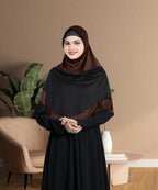 Mehar Dual-Tone Layered Elegance-Coverage-Comfort Razia Hijab