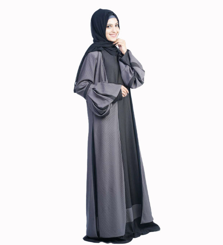 Mehar Hijab Women's Modestly Stylish Look Zaira Dual Color Black-Dark Whe