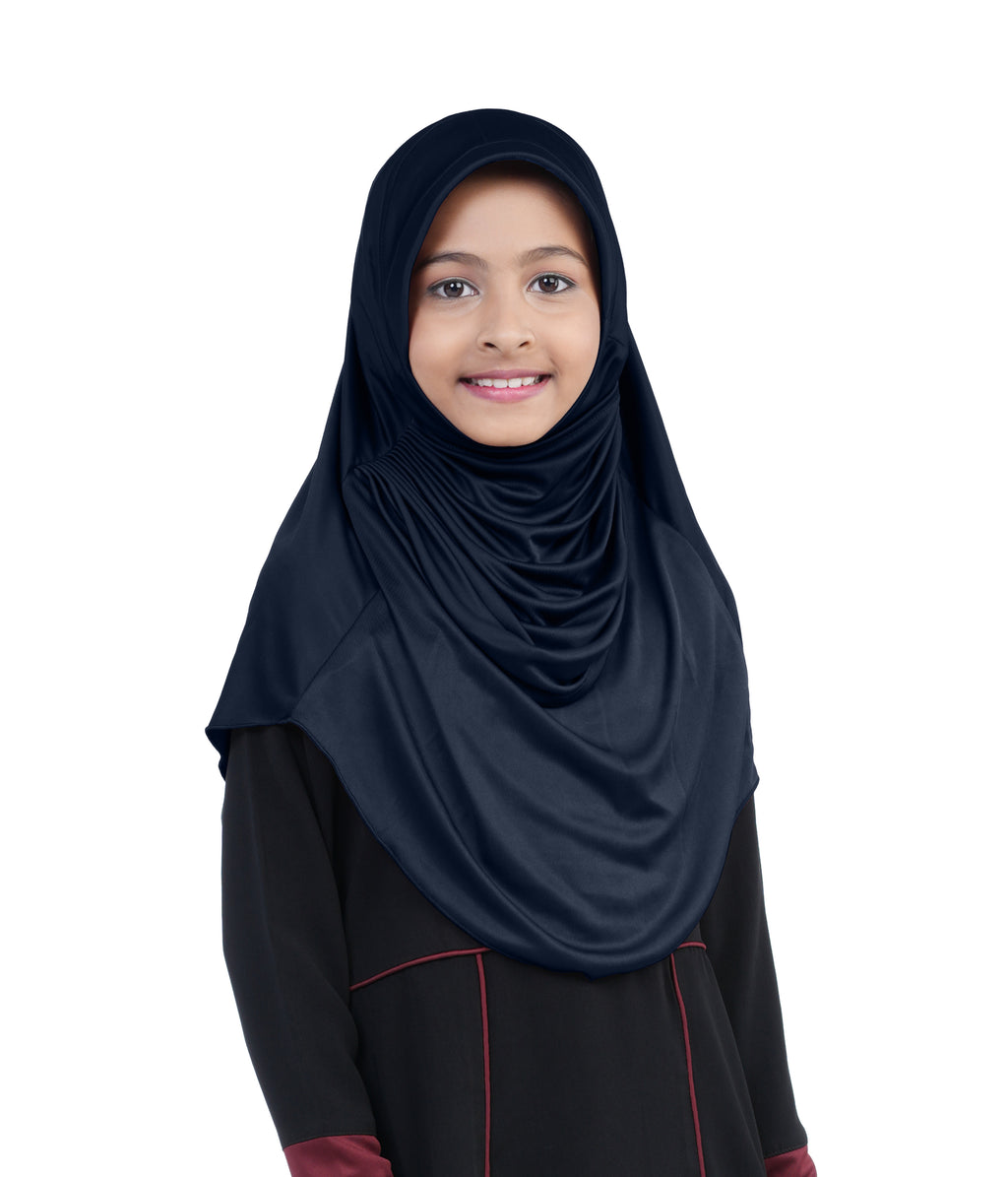 Mehar Diya Hijab for Girls – Premium Black Ready-to-Wear Islamic Hijab |