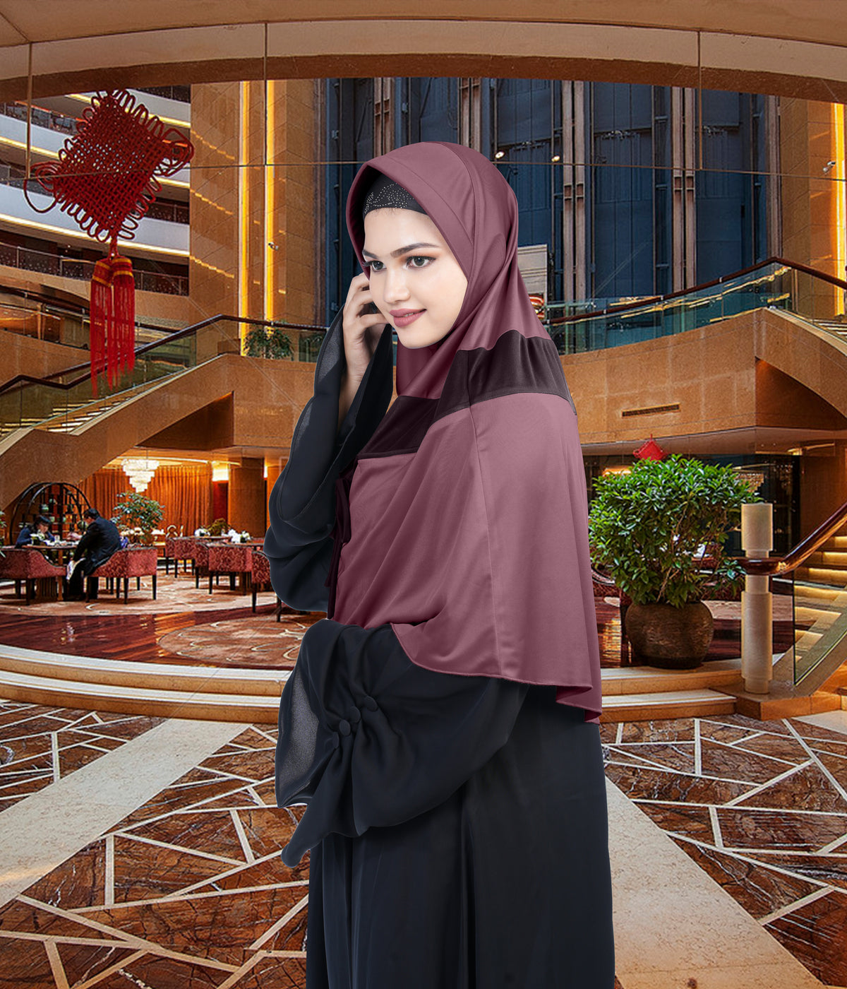 Mehar Shakira Elegant Dual-Tone Knot Hijab