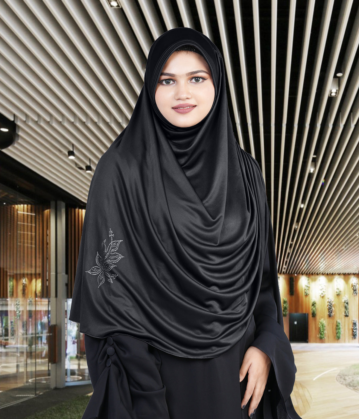 Mehar Hijab's Glamour in Modesty Fazluna Sigle side Frill Hijab XL