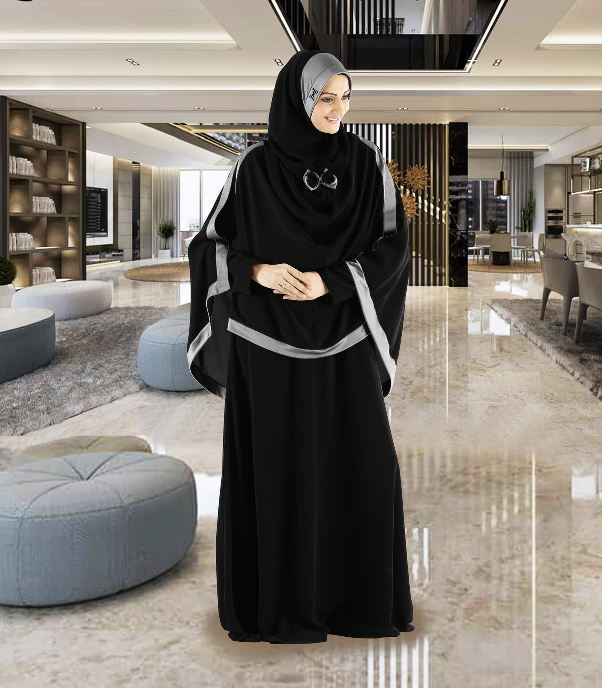 Modest Women's Stylish Soft Rich Crepe Long Hijab GHANIA KHIMAR