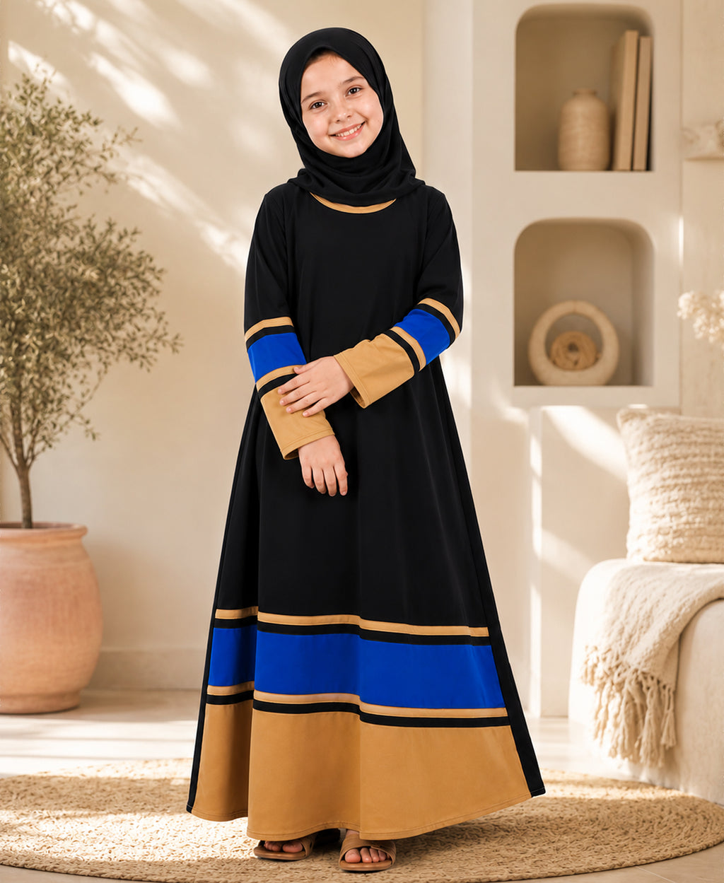Mehar Little Shaheen Kids Abaya | Premium Lycra Crepe Islamic Dress for Girls