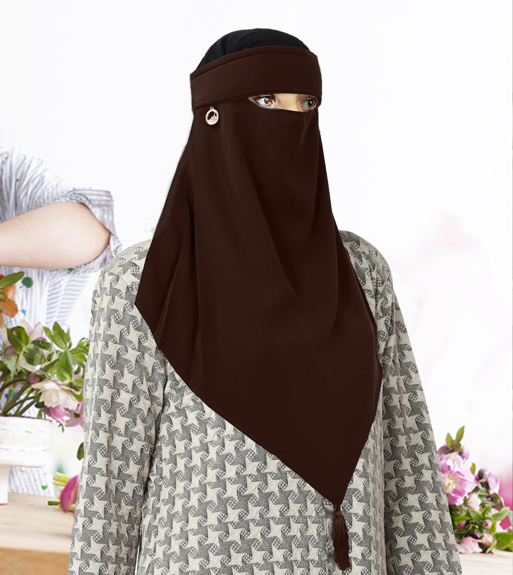 Muslim Modest Women's Sana Single Layer Niqab-Face Veil/Nosepiece