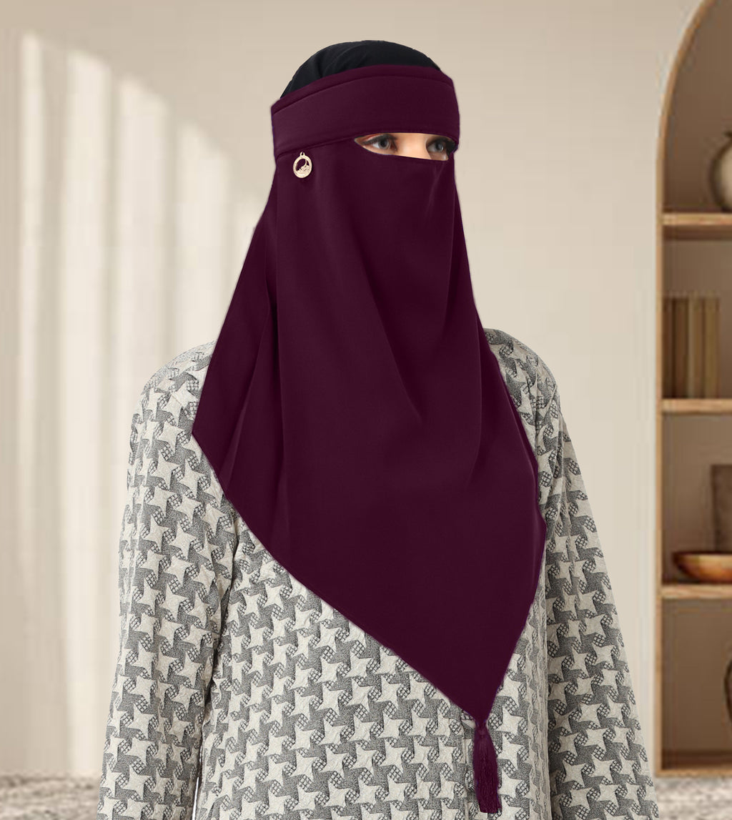 Muslim Modest Women's Sana Single Layer Niqab-Face Veil/Nosepiece