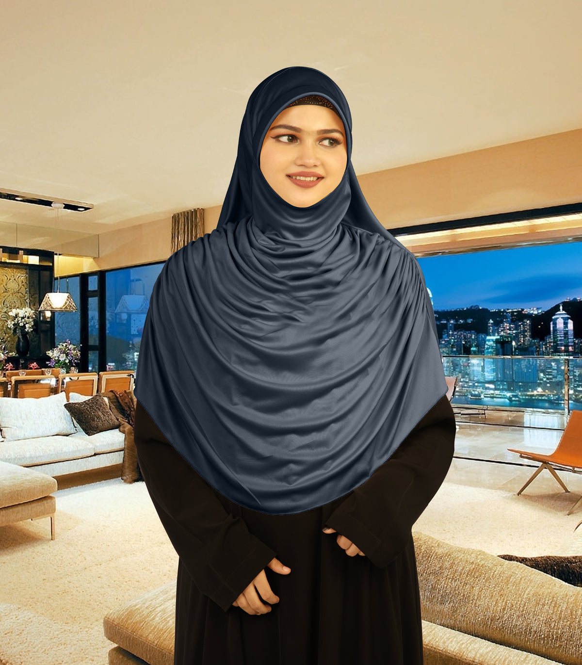 Modest Women's Designed Fleeted Stylish Feel Good Fabric FAEEZAH Hijab Grey
