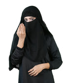 Zeba Sultana Premium Black Niqab with Delicate Frill Border Detailing – Elegant