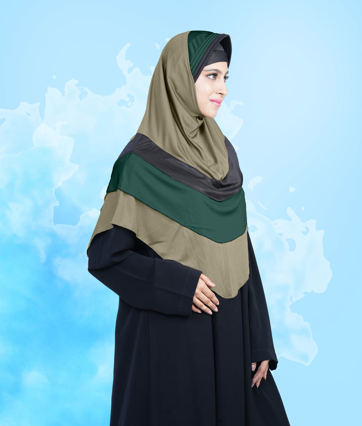 Mehar Hijab's Modest Women's Stylish Designs Layered Elegance Dilsha Color Blend