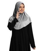 Modest Fashion Women's Soft feel good Fabric Manal Hijab Silver