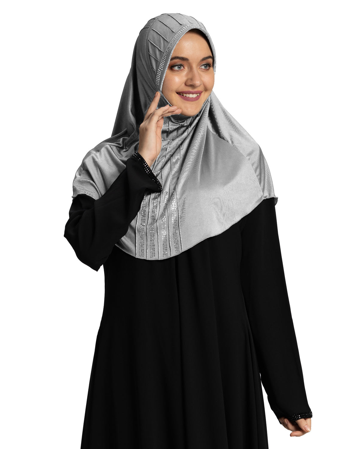 Modest Fashion Women's Soft feel good Fabric Manal Hijab Silver