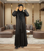 Mehar Hijab's Girls's 3 - Ps Abaya Set Elegant Look Fara Little Abaya