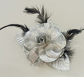 Women's Flower Brooches Silver and Black feathers for enhance your dressing styl