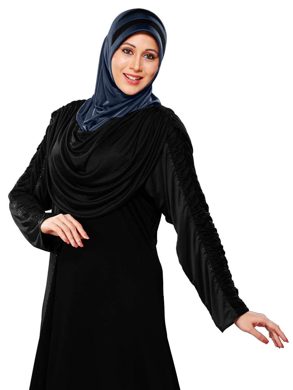 WOMEN'S STYLISH DUAL TONE AFEEFA HIJAB BLACK AND GREY