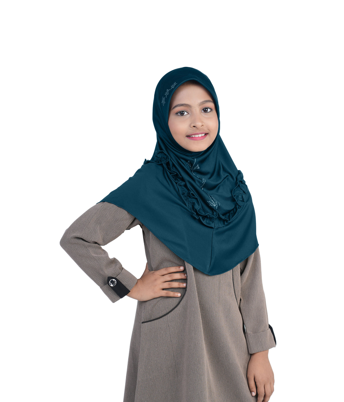 Mehar Little Nidha Hijab for Girls – Embellished with Embroidery & a