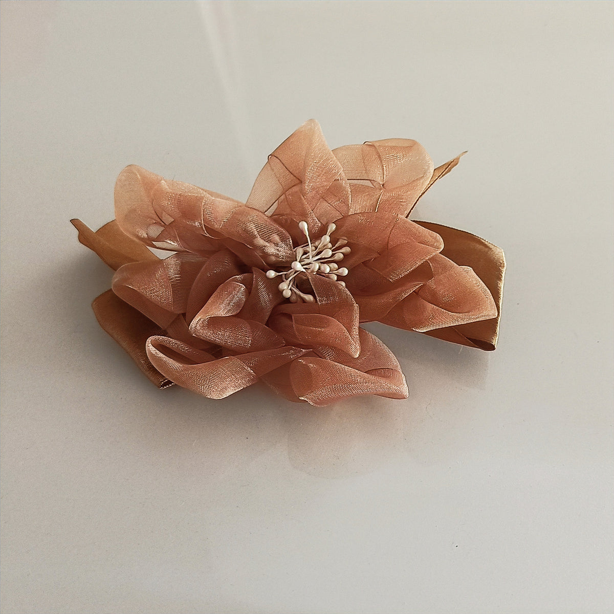 Women's milk chocolate color with fabric stone designed brooches (pack of 2)