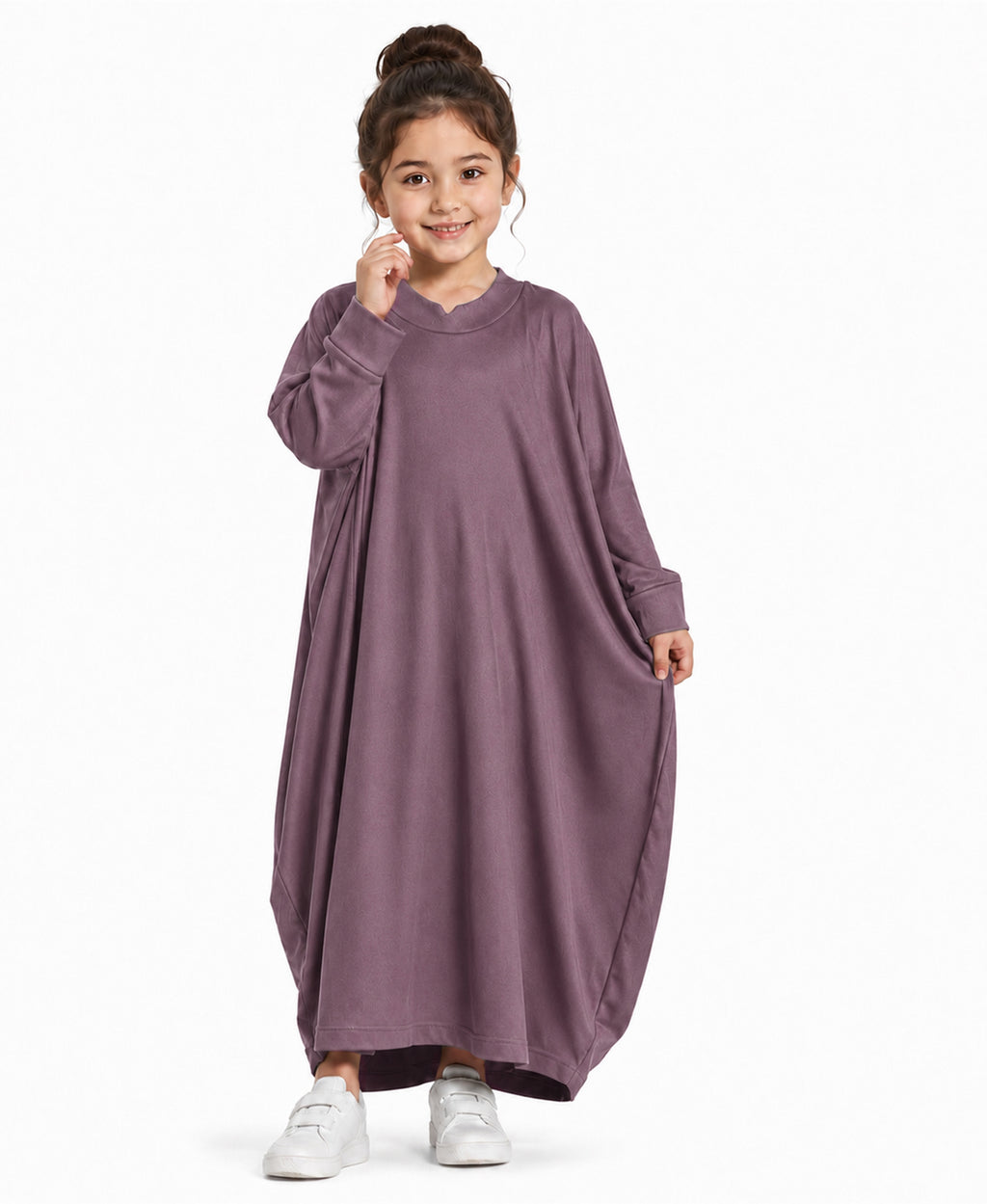 Little Mehariya Kids Lycra Abaya for Girls – Modest Batwing Sleeve Dress