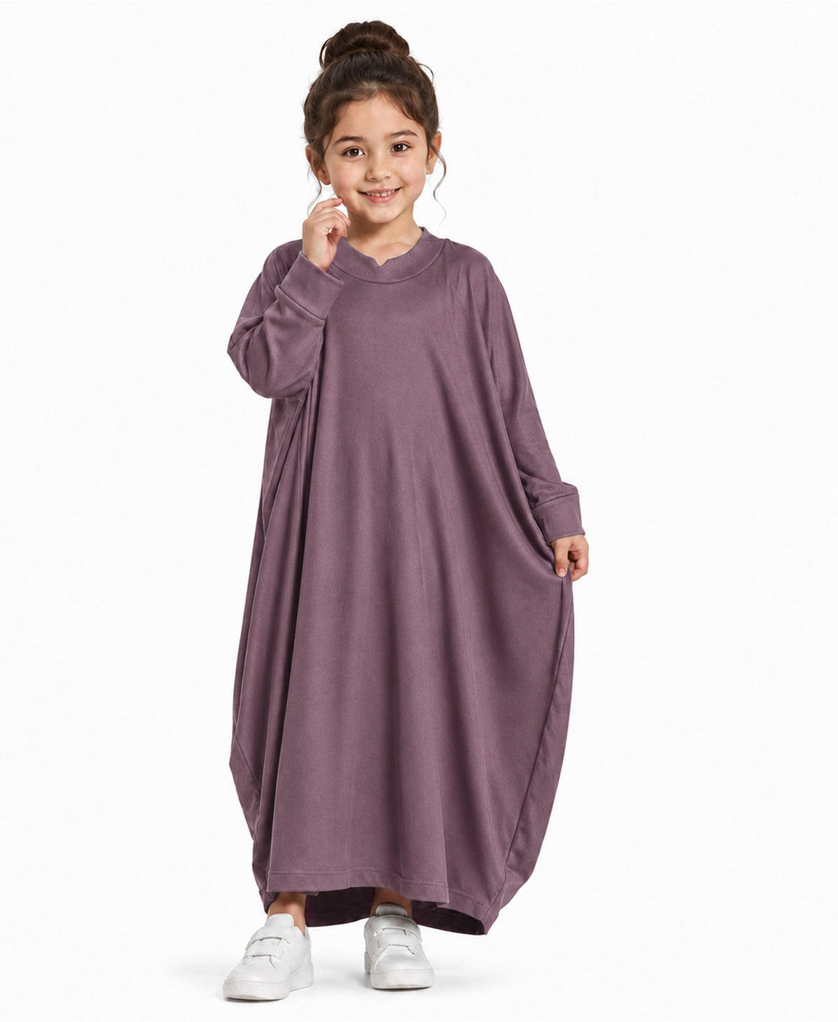 Little Mehariya Kids Lycra Abaya for Girls – Modest Batwing Sleeve Dress