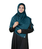 Famya Hijab Elegant Modest Hijab with Lace-Up Shoulder & Stone Embellishment