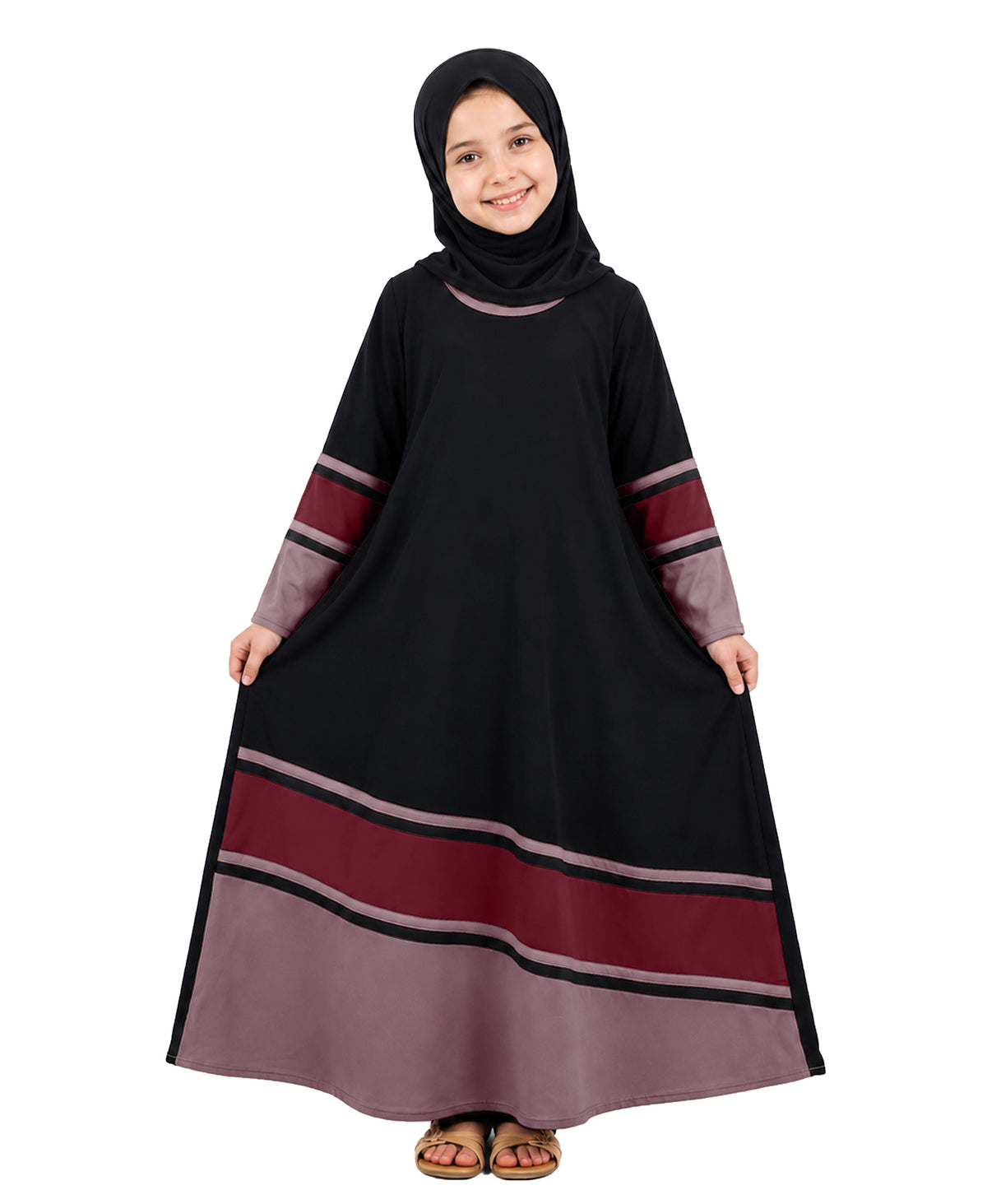 Mehar Little Shaheen Kids Abaya | Premium Lycra Crepe Islamic Dress for Girls