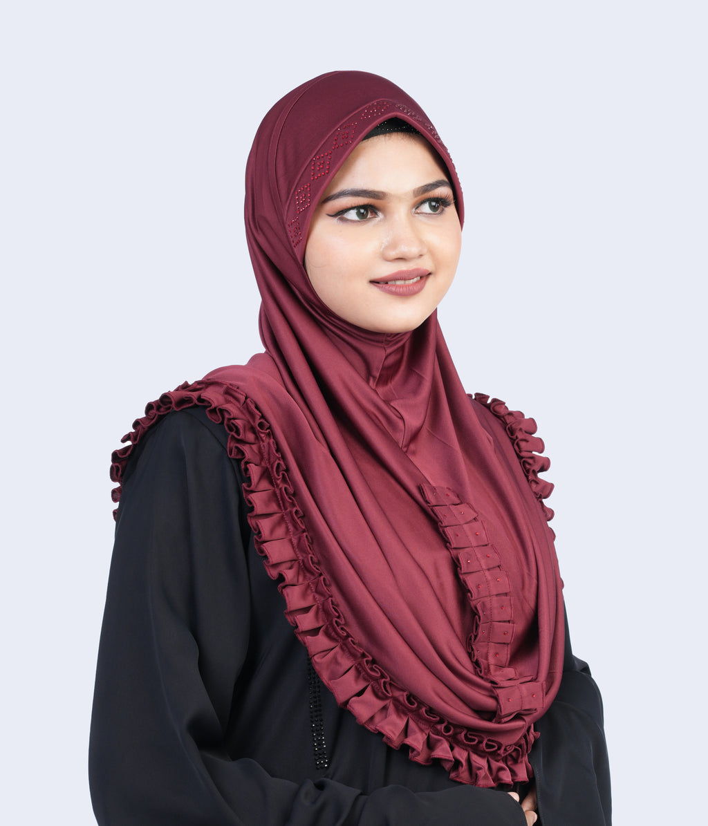 Mehar Stylish Elegant Look Gushan Hijab