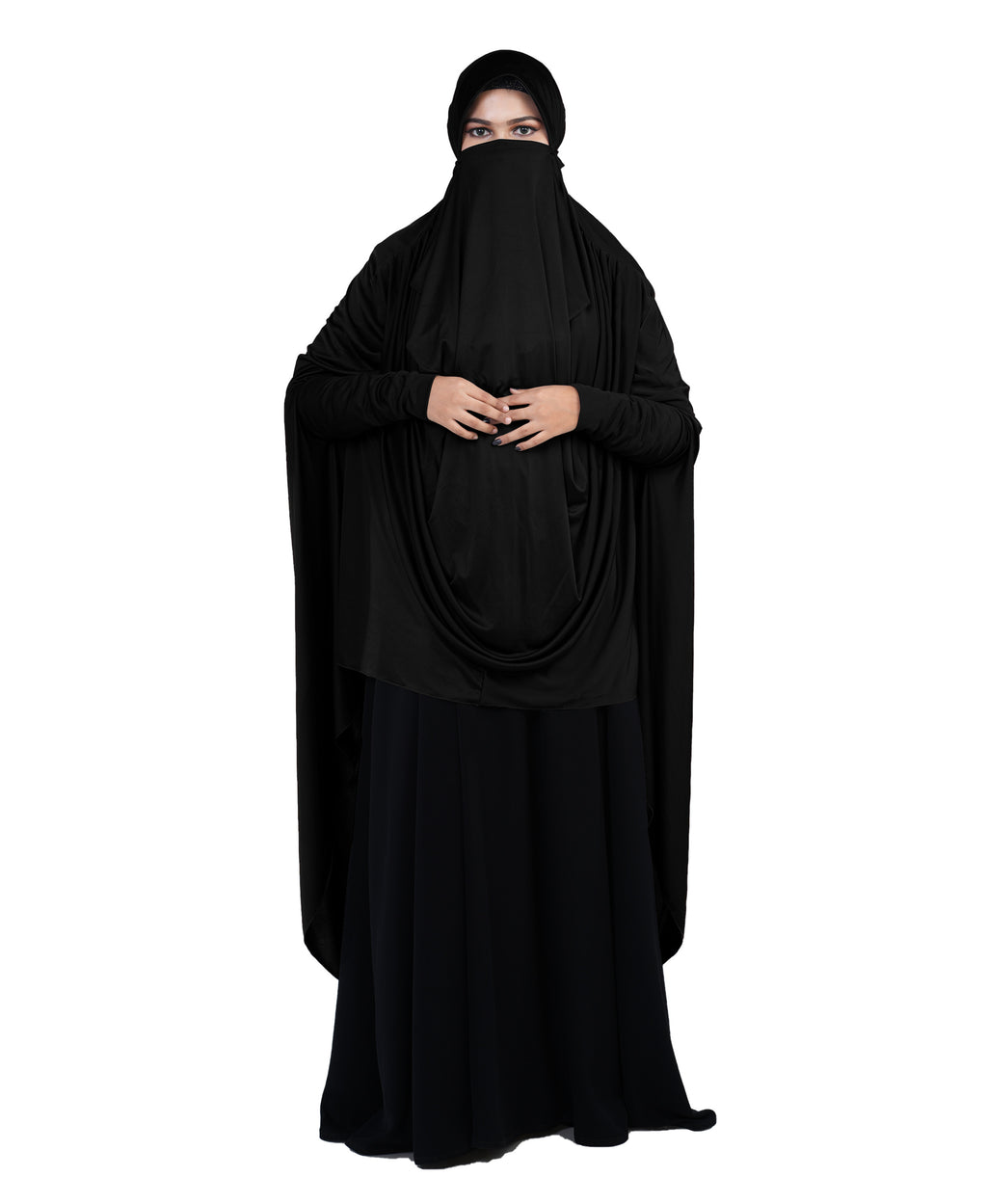 Mehar Hijabs Safia Face Mask Long Hijab for Women – Full Coverage Khimar with In