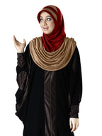 WOMEN'S STYLISH DUAL TONE AFEEFA HIJAB BLACK AND GREY