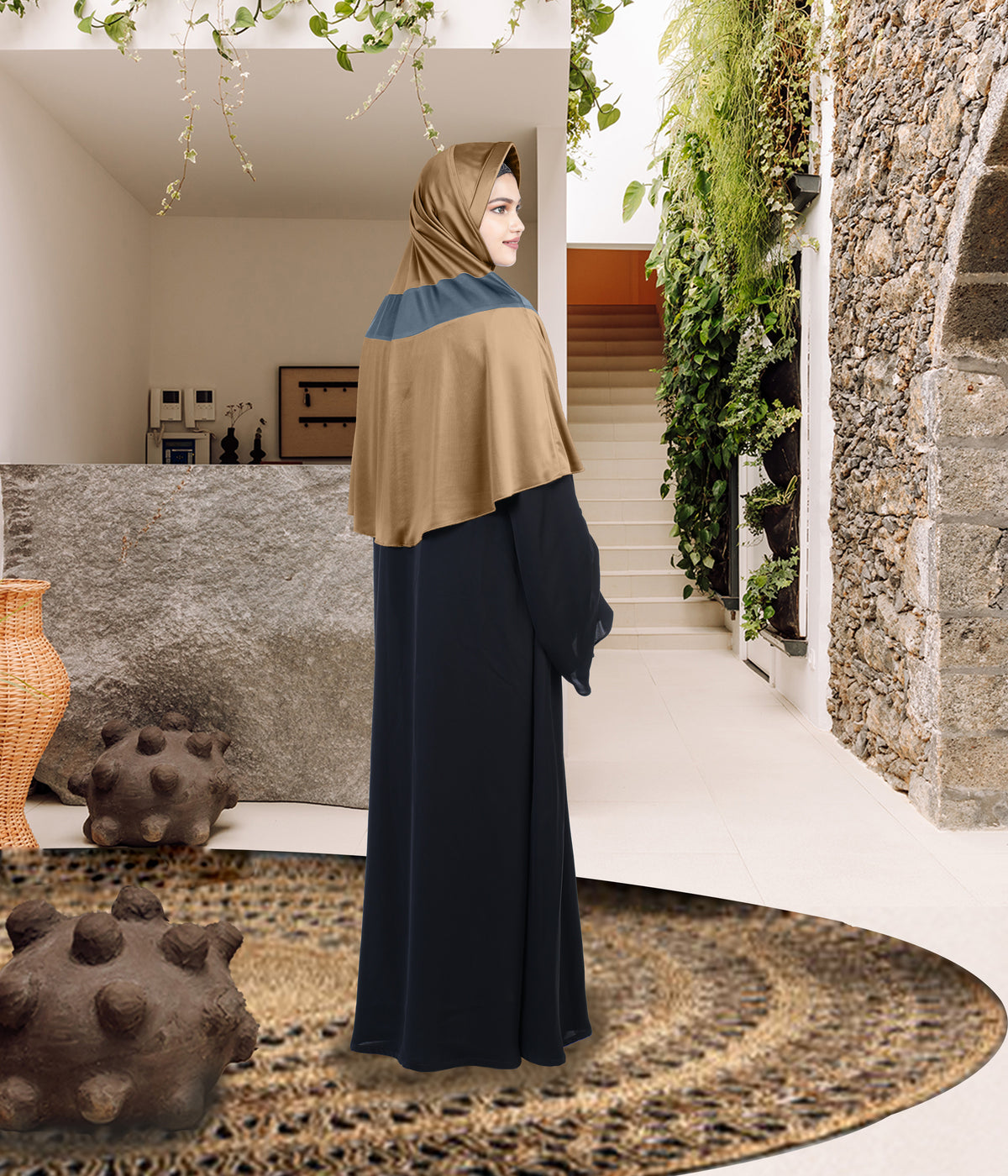 Mehar Shakira Elegant Dual-Tone Knot Hijab