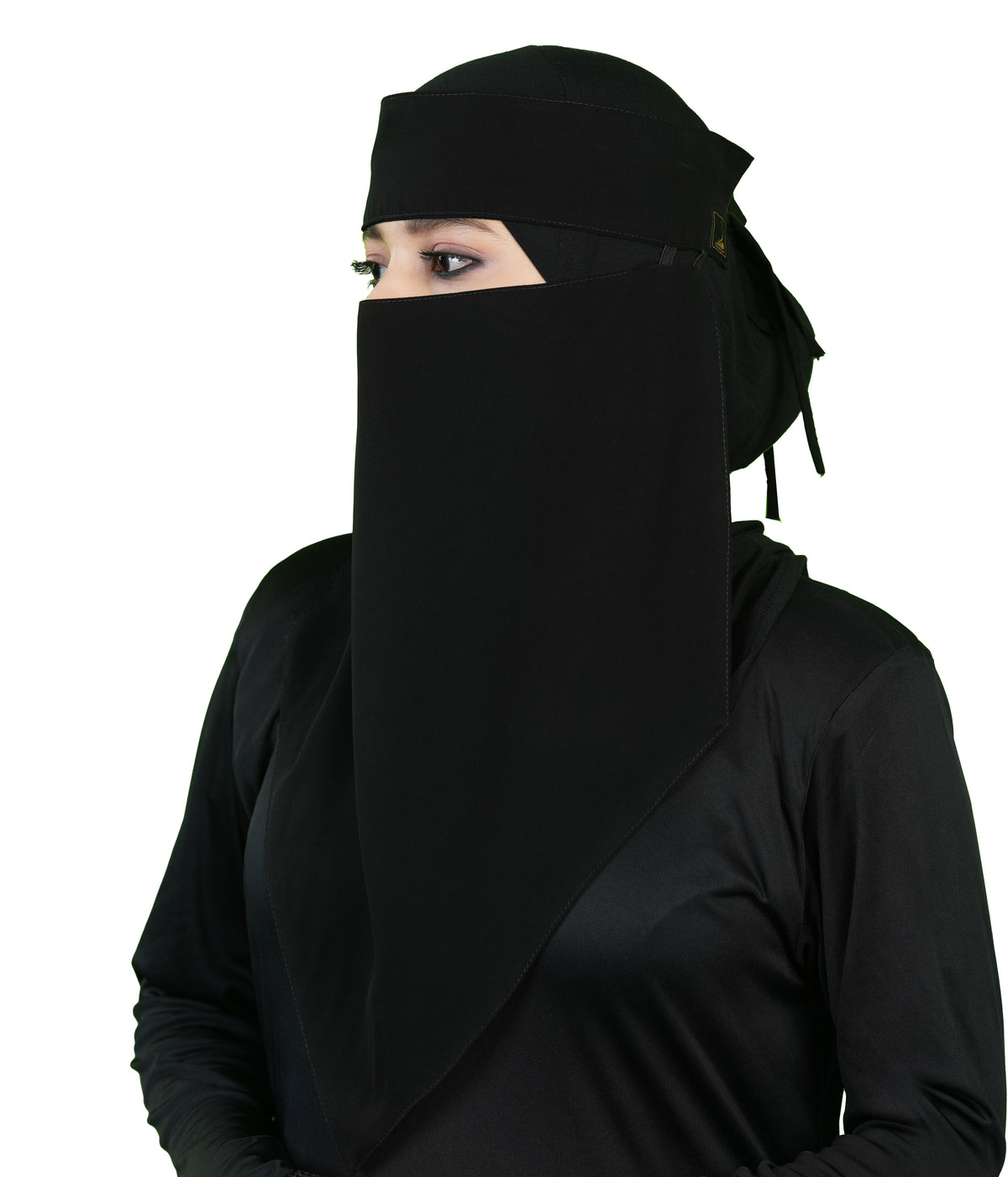 Alayna Elegant Layered Niqab with Band Style | Premium Mehar modest V-cut Niqab